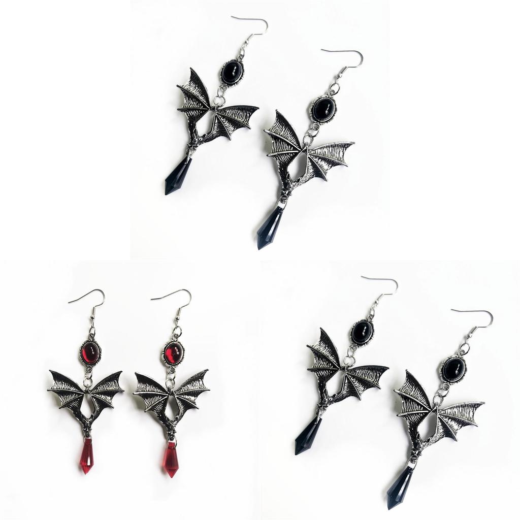Gothic Vampire Bat Earrings With Alloy Material For Women Fashion Jewelry
