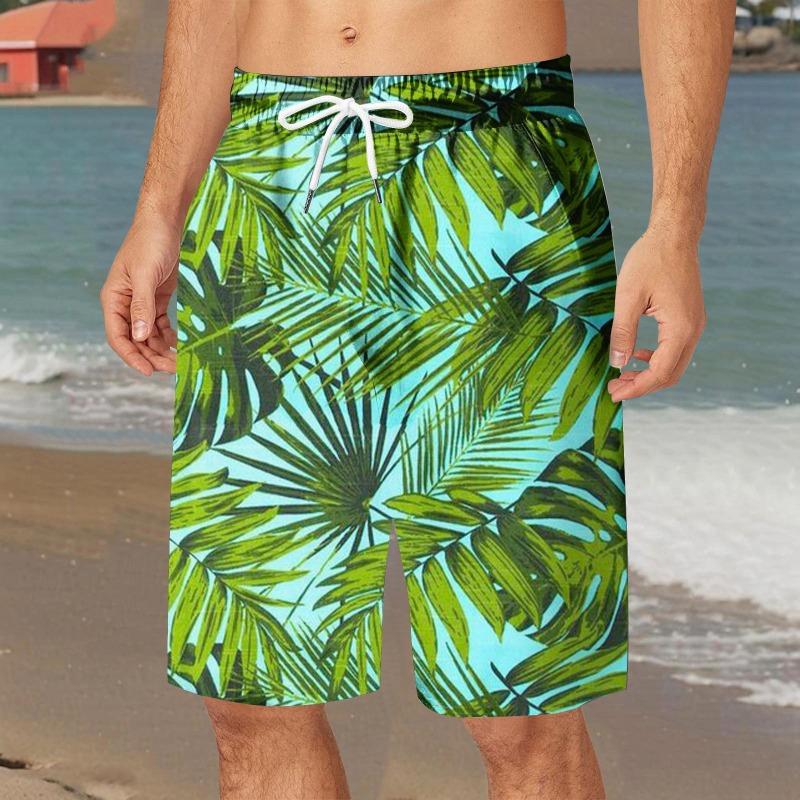 Retro Ethnic Style Graphic Beach Shorts For Men Summer Drawstring Pockets Casual 3D Printed Short Pants Fashion Loose Swim Trunk