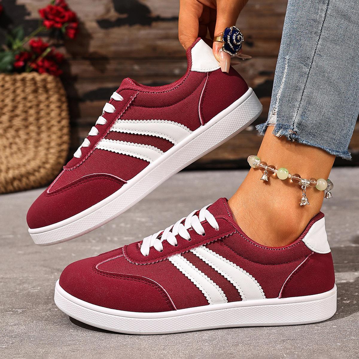 

Новая весенняя женская обувь повседневная обувь Форреста Гампа дышащая и износостойкая шнуровка обувь для скейтборда 43 бордовый