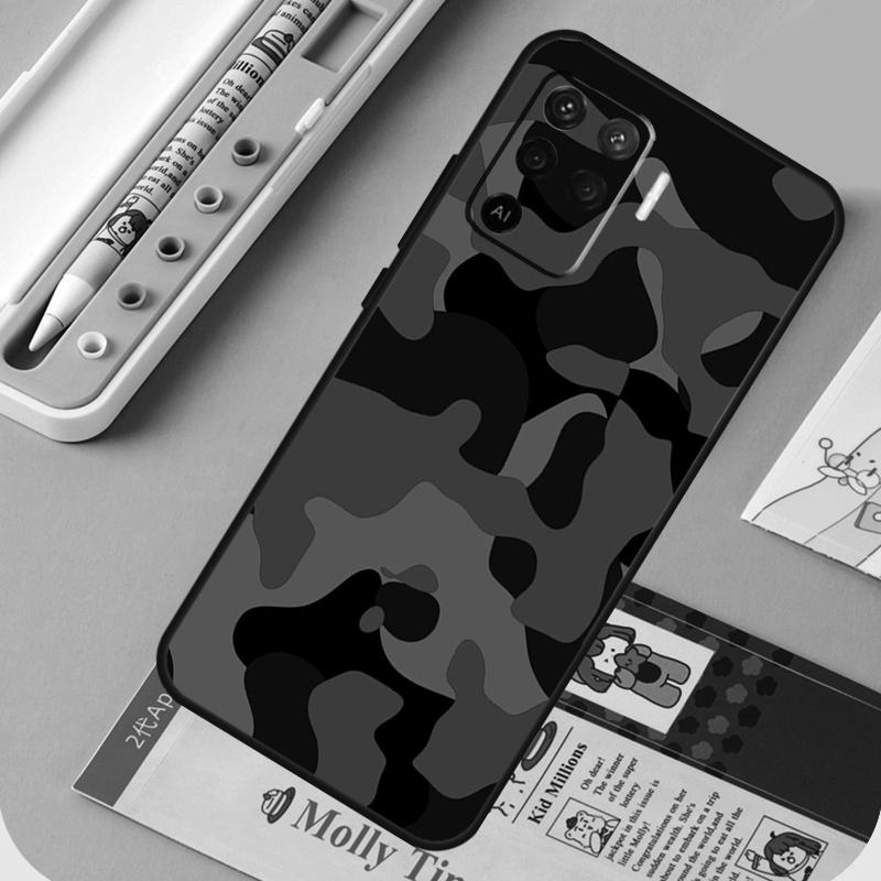 Night Dark Camo Military Camouflage For Oppo A94 A74 A54 A15 A18 A38 A58 A78 A98 A40 A60 A80 A16 A76 A96 A57 A17 A77 A5 Pro Case