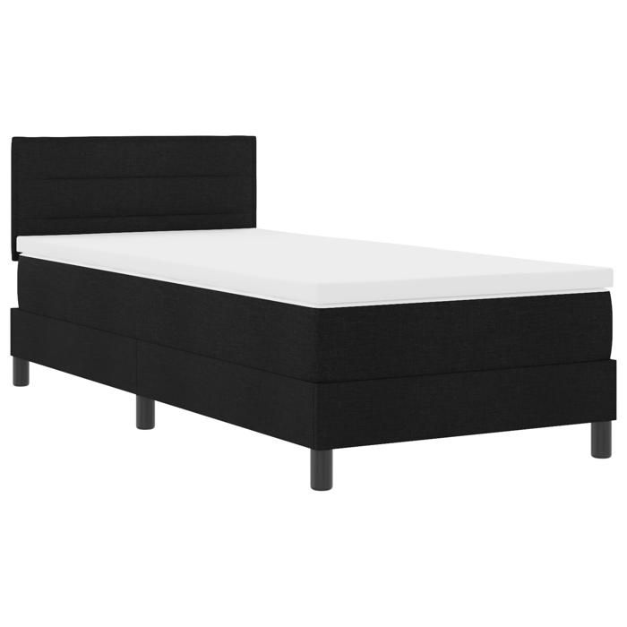VidaXL Lit boxspring avec matelas noir 90x200 cm en tissu 3338582
