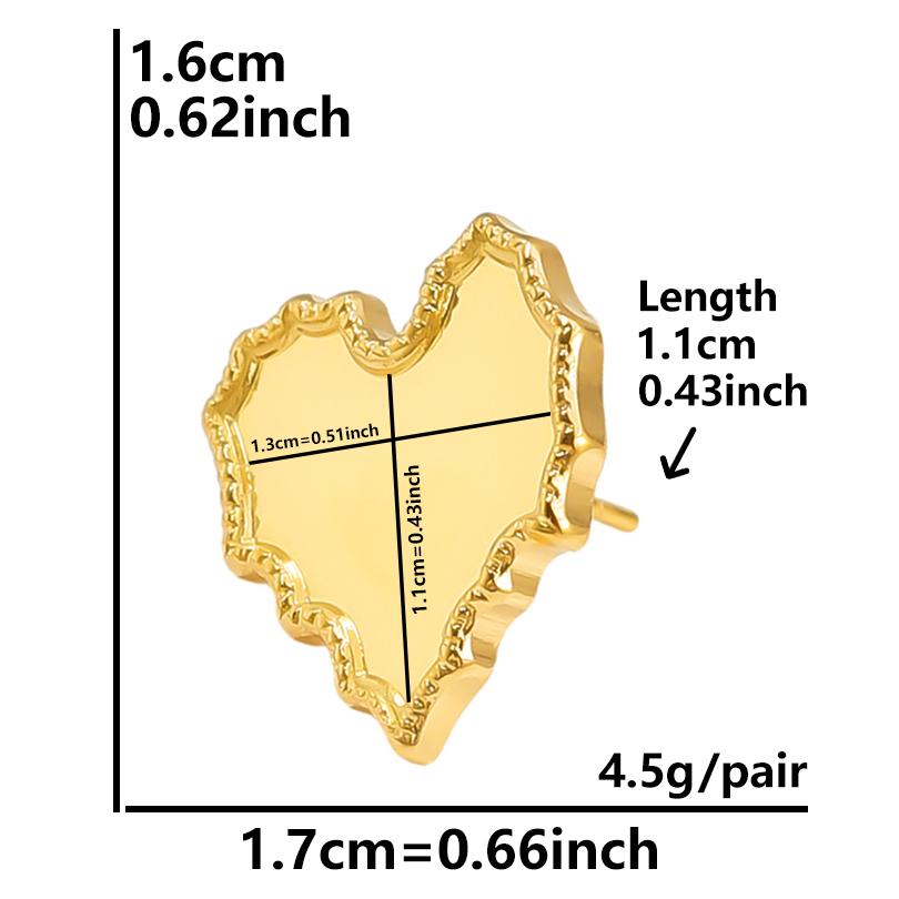 6pcs Real Gold Plated Geometric Round Oval Heart Blank Settings DIY Stone Enamel Crystal Stainless Steel Ear Studs For Women Men