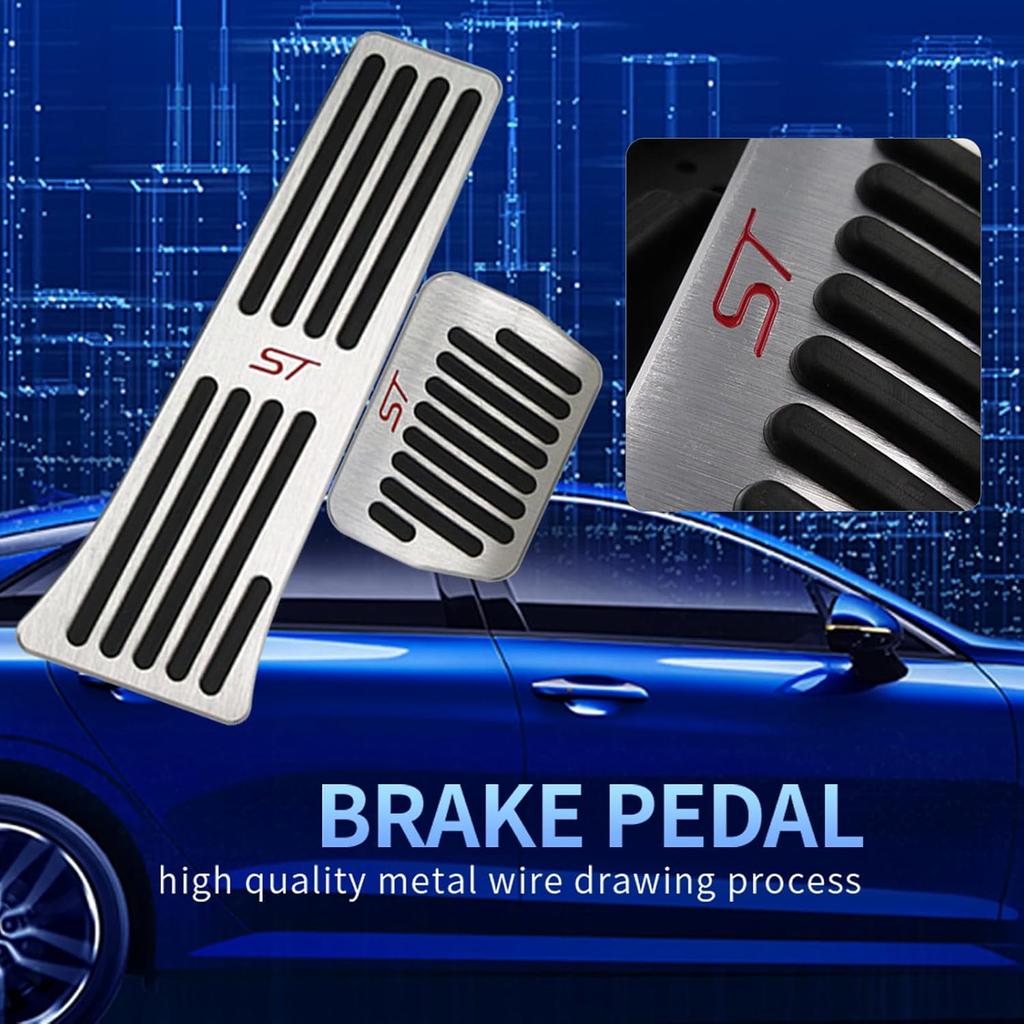 For Ford Explorer 2025 2024 - Aluminum Performance Pedals Set Non-Slip Accelerator And Brake Pedals Cover No Drill Brake Gas Accelerator Accessories