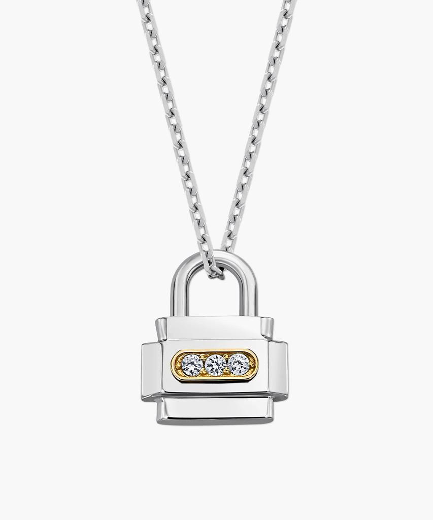 Mcel Silver Pin Padlock Necklace