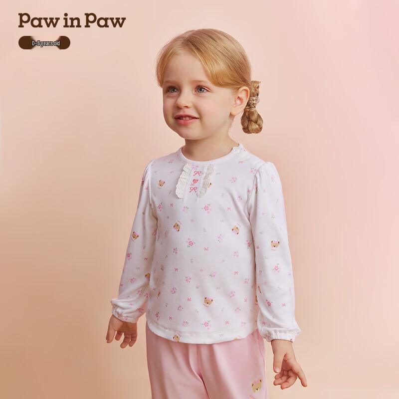 PawinPaw Baby Girl s Cartoon Bear Long-Sleeve T-shirt 90