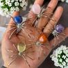 Handmade Natural Crystal Spider-Shaped Alloy Ornament