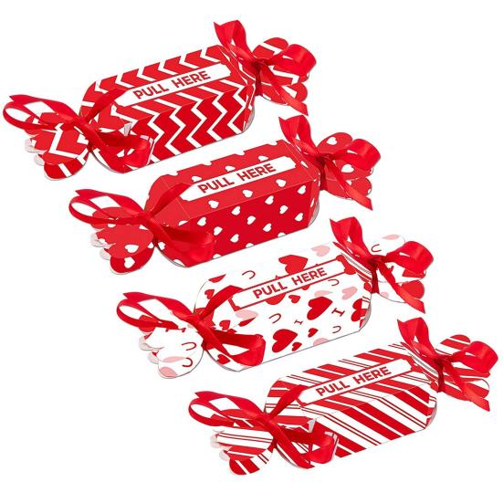 Christmas Candy Cash Pull Box Interactive Money Gift Holder with Ribbon