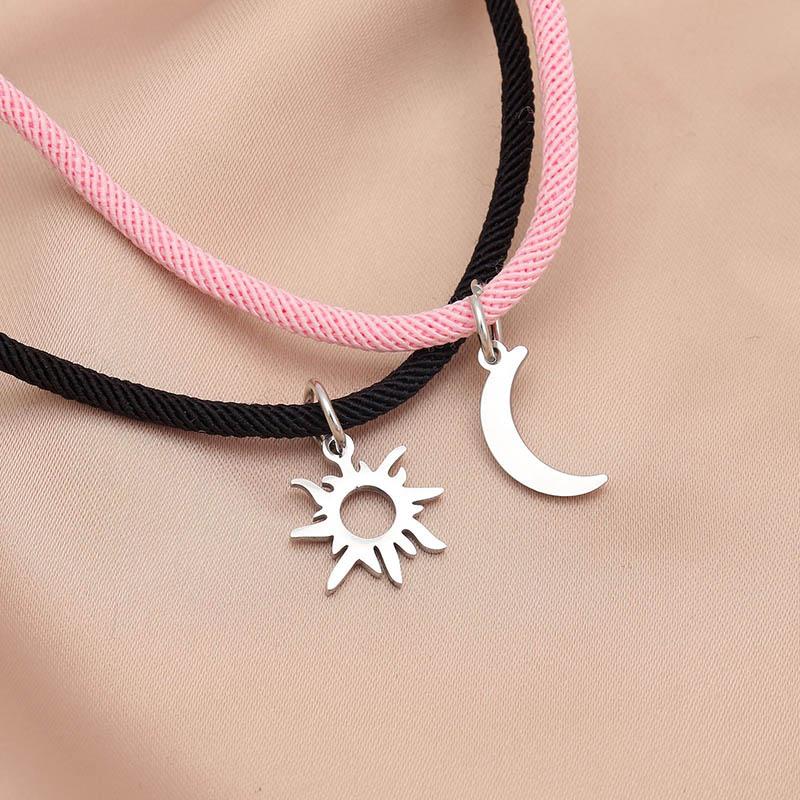 Romantic Couple Bracelet 2Pcs/Set Heart Magentic Matching Braclet Valentine Day Gift Paired Sun Moon Relationship Love Braslet