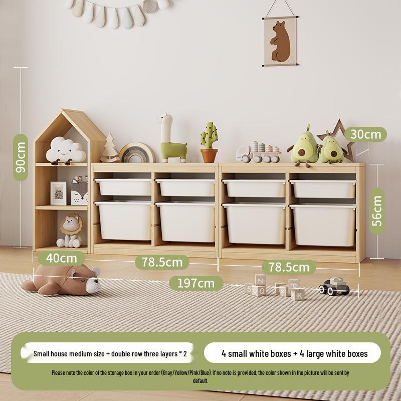 Children's Solid Wood Toy & Book Storage Shelf and Cabinet