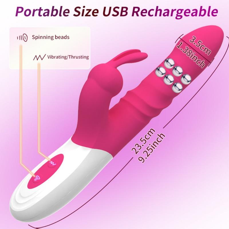 Rabbit Vibrator for Woman G Spot Vibrator Telescopic Dildo Sex Toys for Women Vagina Clitoris Massager Female Masturbation Double Vibration Sex Toys