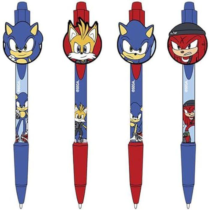 Stylos - Cerdá - Lot De 4 - 2 Bleus Et 2 Violets - Personnages Sonic - Pointe Moyenne