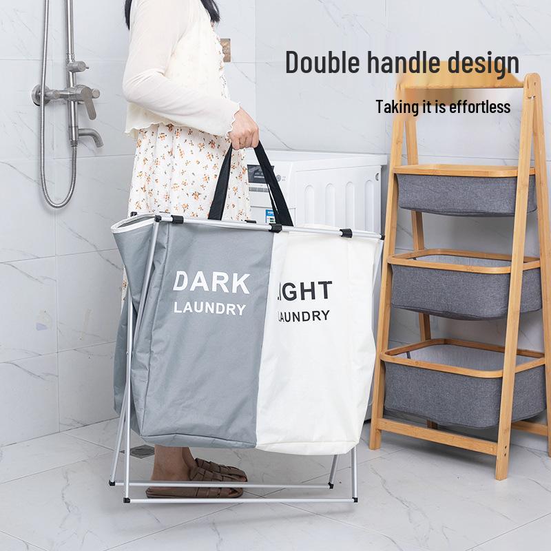 Large Folding Laundry Basket with Aluminum Frame - Home, Bathroom, Bedroom, Toy Storage, Dirty Clothes Hamper