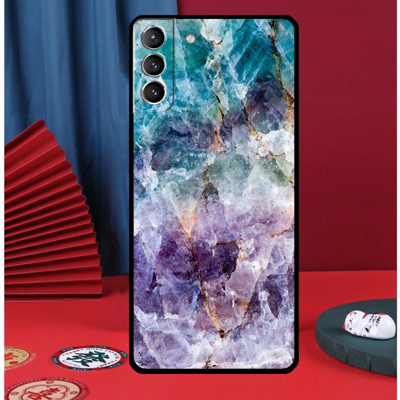 Agate Gem Crystals Marble Pattern Phone Case For Samsung Galaxy S25 Ultra S9 S10 S20 S21 FE S22 S23 Plus S24 Ultra Back Cover
