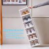 3/6 Layers Foldable Shoes Storage Box Transparent Sneaker Shoes Box Stackable Dustproof Cabinet Shoe Organizers Rack Shelf