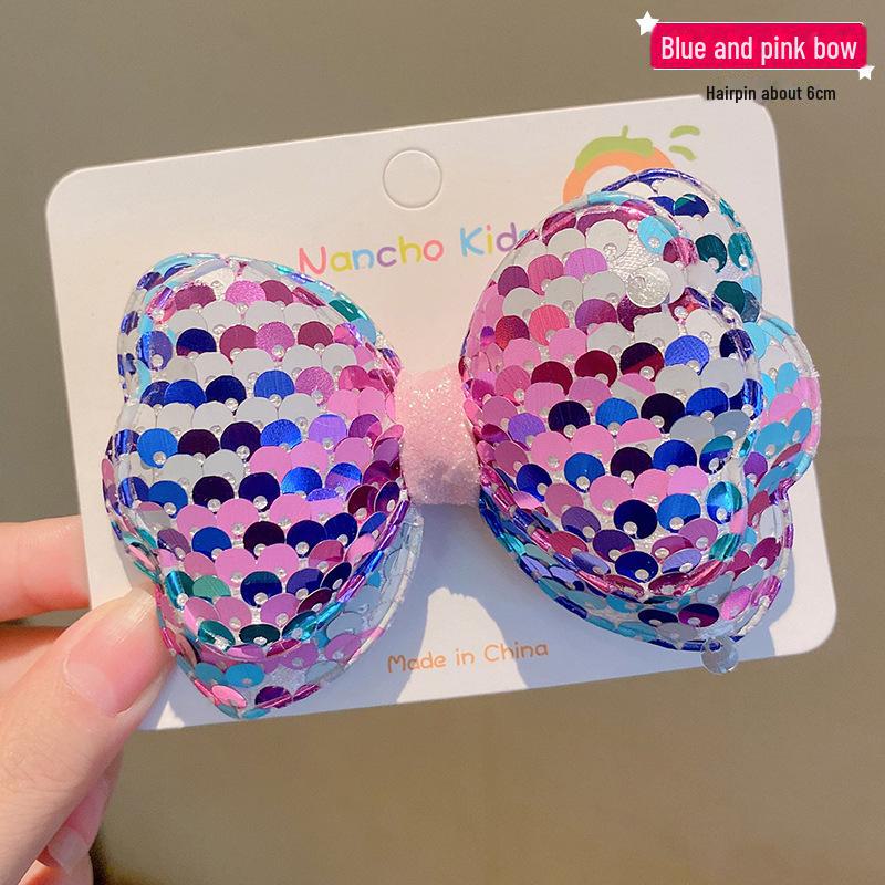 Children's Korean Sequin Bow Hairpin - Baby & Girl Hair Accessory