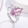 Elegant Pink Zircon Teardrop Adjustable Ring for Women - Trendy Fashion Statement