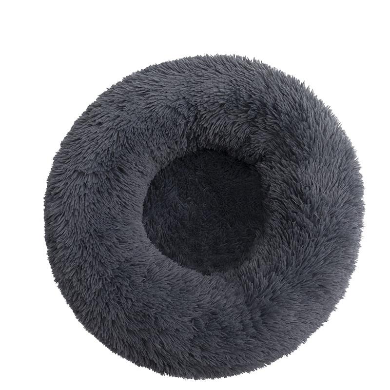 Nice Quality Drop Shipping Cute Animal Fluffy Dog Bed Premium Plush Donut Calming Bed for Pet