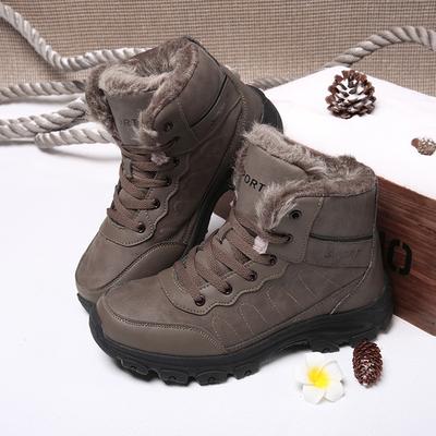 Winter lederen klimmen oudere schoenen heren katoenen schoenen fluweel warm groot katoen hoge top katoenen schoenen outdoor sneeuwschoenen