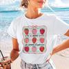 Strawberry Pattern Sweet Style Trendy 90s Clothing T-Shirt Top Cute Popular Printed Pattern Street Versatile Summer T-Shirt