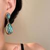Elegante Damen-Tropfenohrringe: Silbernadel Perlmutt Oval Dangles