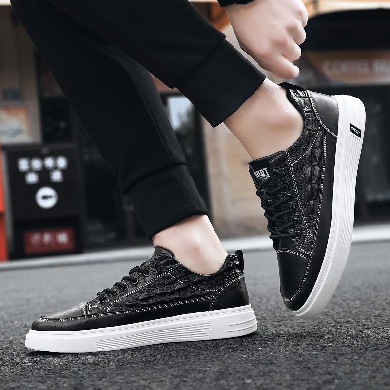 Мужские туфли новые повседневные кожаные туфли спортивные кожаные маленькие белые туфли — фото 4