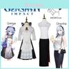 Original Genshin Impact Amber Tee Kollaboration Cosplay Kostüm Vintage Cheongsam Outfit für Anime Ausstellung