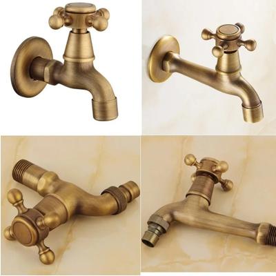 Antique Laundry Faucet Long Spout Solid Brass Washing Machine Taps Copper Retro Classic Wall Mounted Mop Pool Faucet