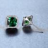 South Korea's new water blue square zircon diamond-encrusted stud earrings personalized versatile jewelry
