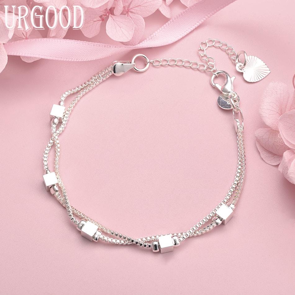 

Браслет-цепочка «Змея» из стерлингового серебра 925 пробы, свадебный подарок, ювелирное изделие 20cm