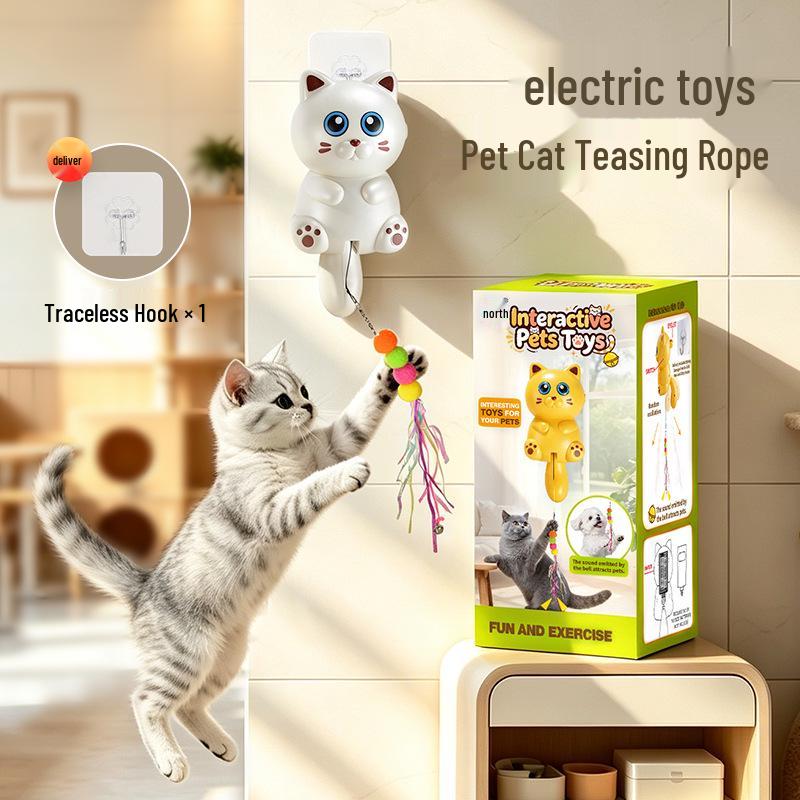Jouet Électrique Suspendu pour Taquiner les Chats et les Petits Chiens - Levage et Oscillation Automatiques pour le Divertissement des Animaux de Compagnie