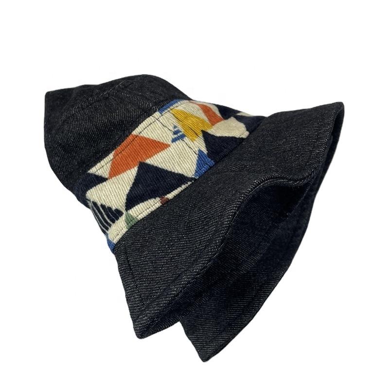 Custom Designer Luxury Solid Denim 100% Cotton Outdoor Adult Bucket Hats Four Seasons Bulk Blank Fishing Cap Women