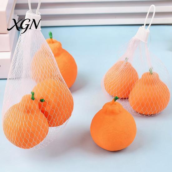 Desk Stress Relief Toy 1/2/3/Pcs Orange Squeeze with Mesh Bag Relieving Dekopon Fruit-shaped Tangerine Stretchy Anti-anxiety Simulation Fruit Sensory