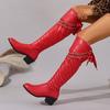 Tassel Long Thigh Boots Women No Knee Autumn Winter High Knight Boots Block Heel