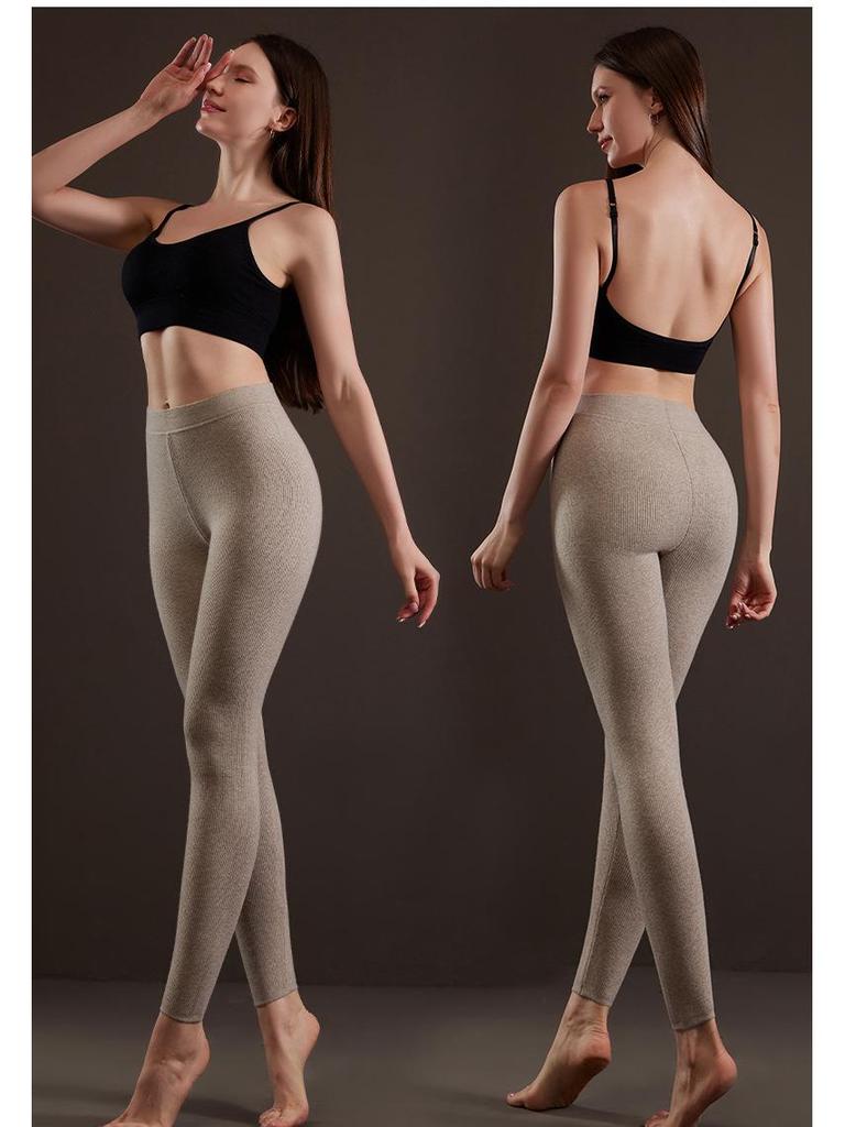 Men's and Women's High Waist Wool Cashmere Pants - Thick & Slim Fit for Winter Base Layer Wear