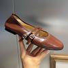 Fashion Footwear Round Toe Ladies Mary Janes Flats Shoes Soft Female Buckle Strap Fashion Shallow Women Flats With Shoes  lady