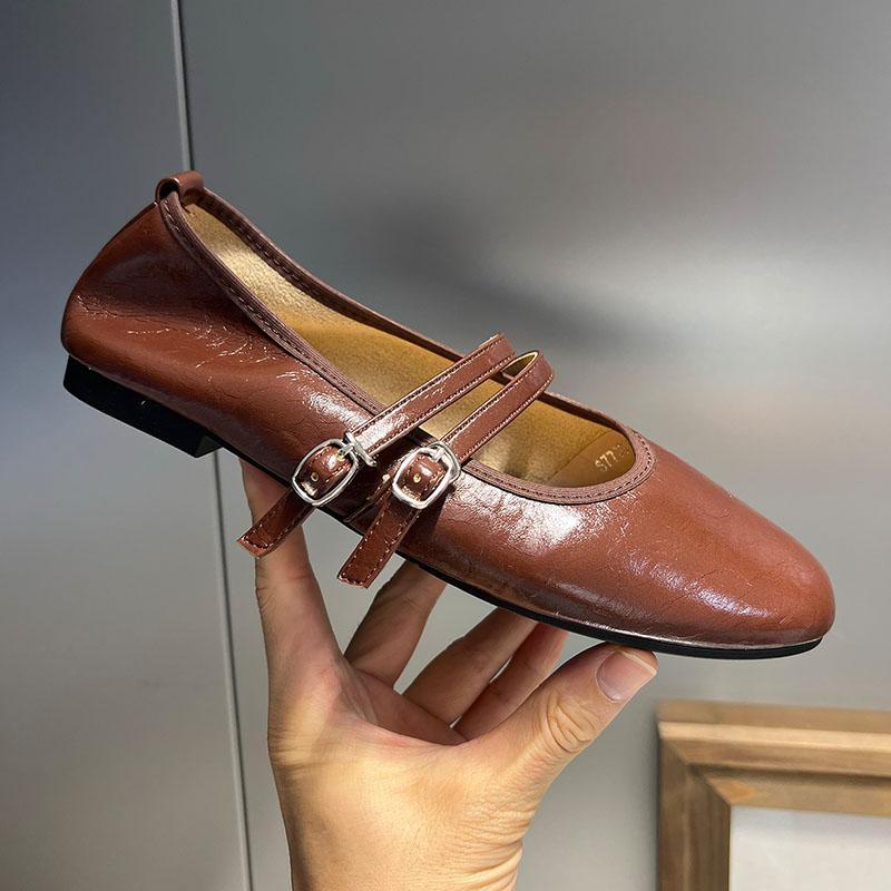 Fashion Footwear Round Toe Ladies Mary Janes Flats Shoes Soft Female Buckle Strap Fashion Shallow Women Flats With Shoes  lady