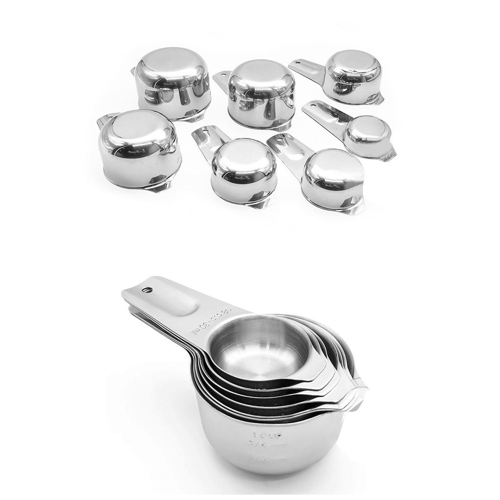 Measuring Cups And Spoons Set Of 14, Durable Single Stainless Steel 7 7Steel Measuring Cups And Spoons Set Of 14, Durable Single Stainless Steel 7 7Steel