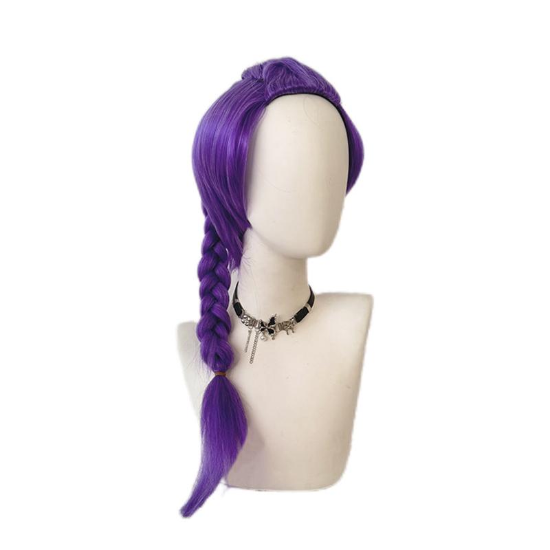 Perucas Cosplay Kpop Hunters Rumi Mira Zoey para Crianças Meninas Anime Hunters Cabelo Longo Roxo Preto Peruca Sintética Trançada Adereço de Fantasia