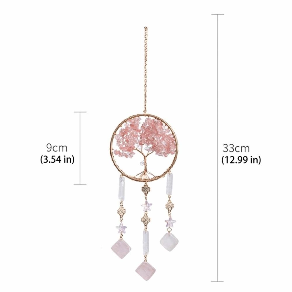 Crystal Stone Dream Catcher Boho Rainbow Dreamcatcher Lucky Crystal Suncatcher Window Decor