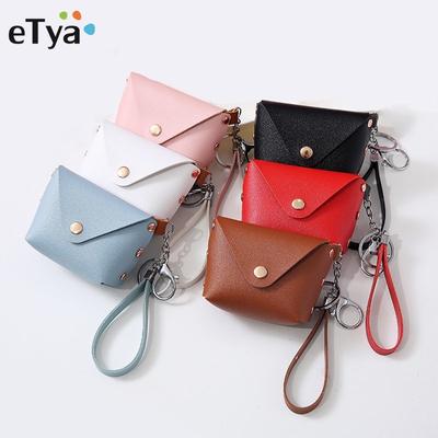 New Fashion Ladies PU Leather Mini Wallet Card Key Holder Coin Purse Solid Color Clutch Bag Kids Purses Small Handbag Bag