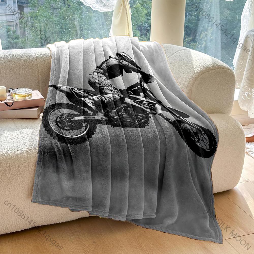 1PC Motocross rider airborne jump silhouette sky Print Adult Children Warm Blankets Home Travel Car Soft Comfortable luxury gift