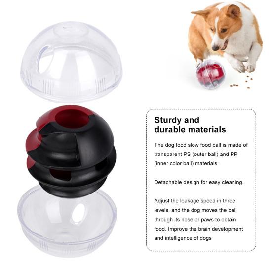 Dog Treat Dispenser Ball Adjustable Slow Feeder Puzzle Toy Food Dispensing Ball for Puppy Healthy Eating Training And Boredom Relief