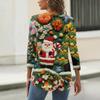 Women's Fashionable Casual Three Quarter Sleeve Christmas Printed Round Neck Top