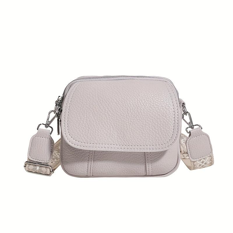 Chic Women’S Crossbody Bag - Solid Color Durable PU Magnetic Closure Comfort Strap Small & Stylish Purse With Zipper
