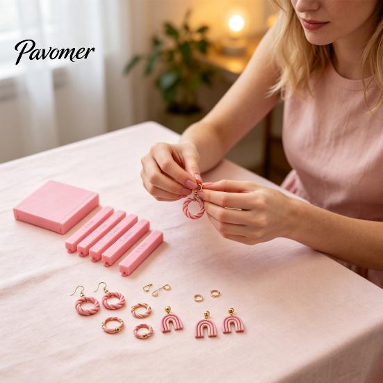 Professional Clay Jewelry Equipment Polymer Bead Roller & Snake Maker Tool, 6 Sizes Earring Craft Kits Strip Hoop for DIY Making Accessories