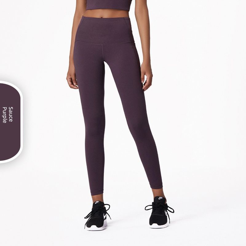 

Sports Western Pocket High Waist Shaping Fitness Pants Sauce Purple L