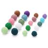 10pcs 14/20mm Acrylic Crochet Beads Colorful Round Knitting Wool Ball Beads For Jewelry Making DIY Necklace Bracelets KeyChain