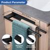 No Drill Brushed Stainless Steel Towel Rack Rust-Resistant Bathroom Towel Holder with Shelf Wall-Mounted Towel Bar