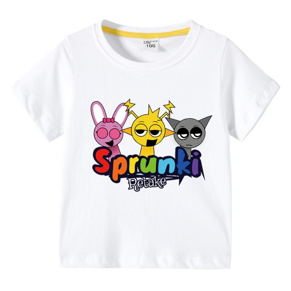 Cartoon Sprunki T-shirt Kids Incredibo T-shirt Toddler Girl Short-sleeved Blouse Boy Summer Clothing Children's Clothing