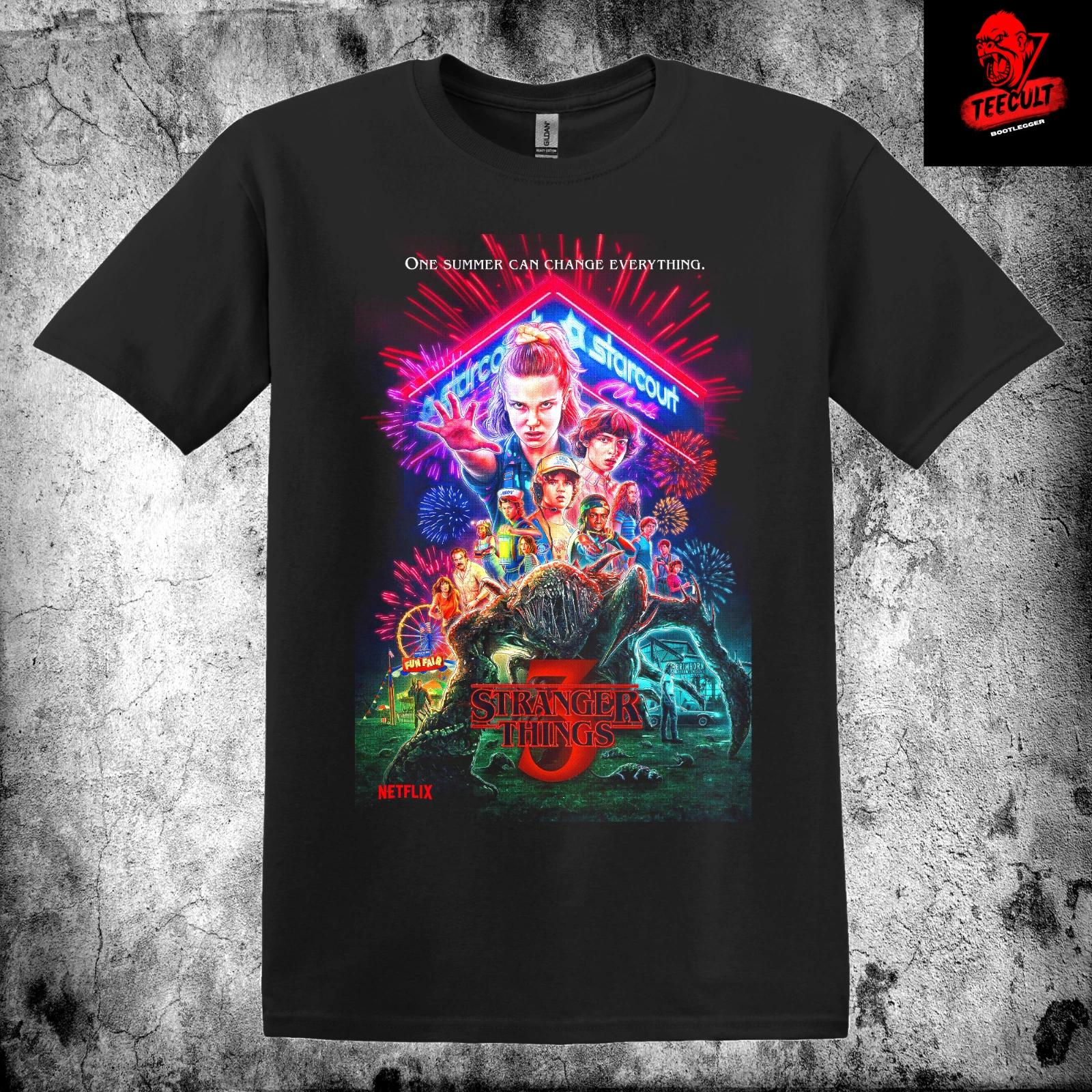 Men s and Women s T-shirts Stranger Things 3 Sci-Fi Horror Cult TV Tee Unisex Cotton S